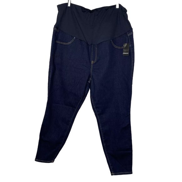 torrid Pants - NWT Torrid Maternity Pants Blue Medium Wash Pull On Elastic Waist Size 24R